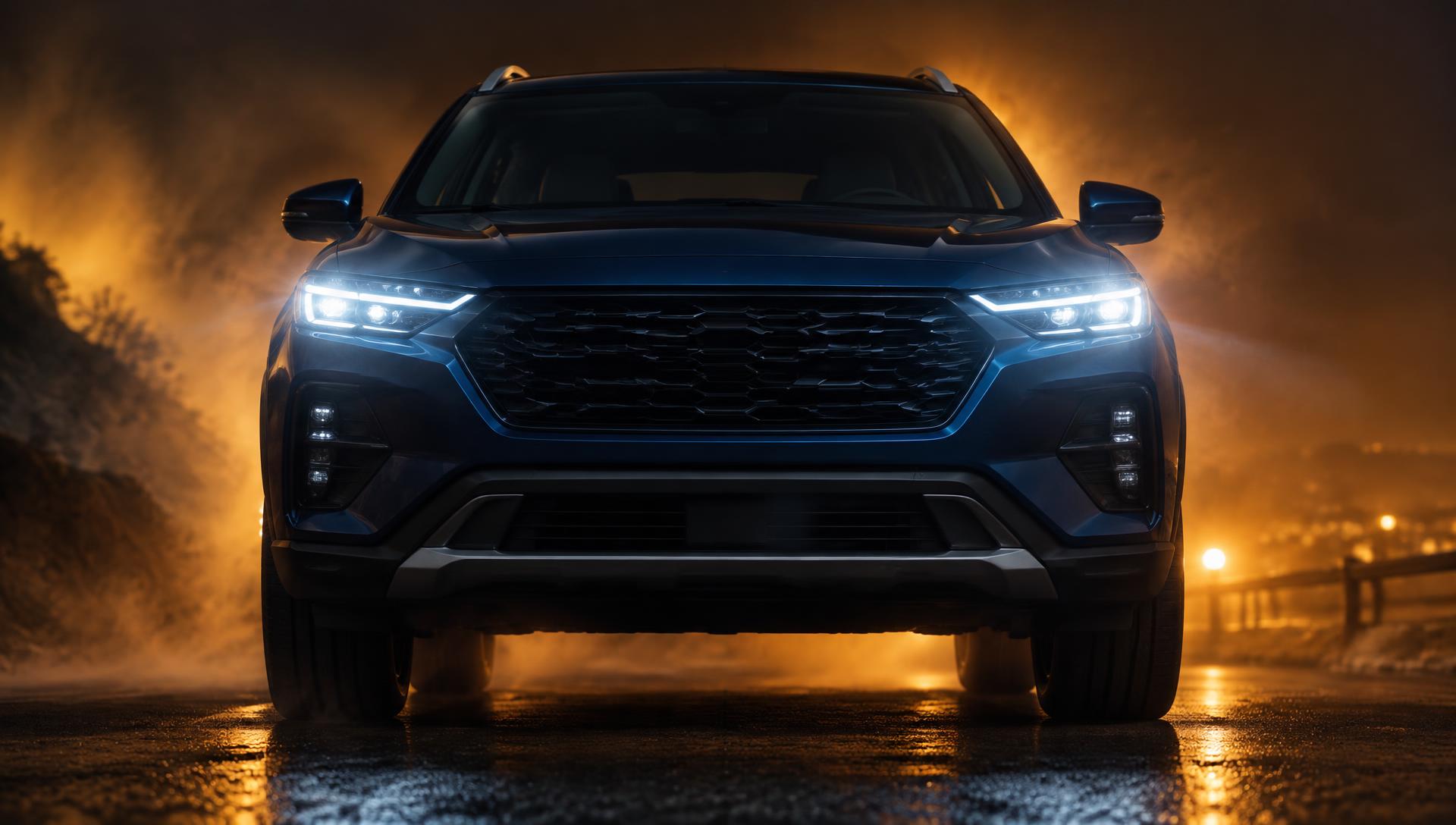 SUV moderna en movimiento